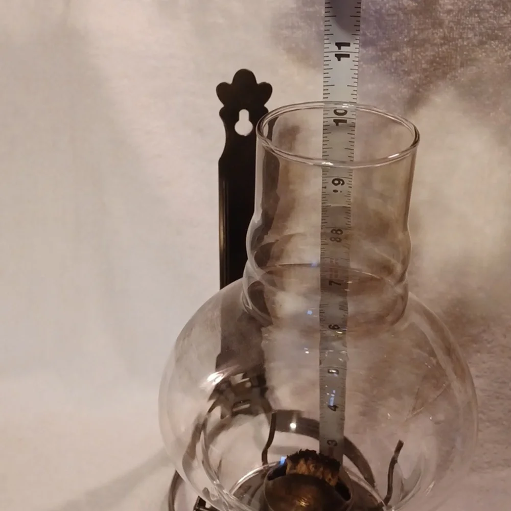 Vintage Clear Glass and Bronze Lantern